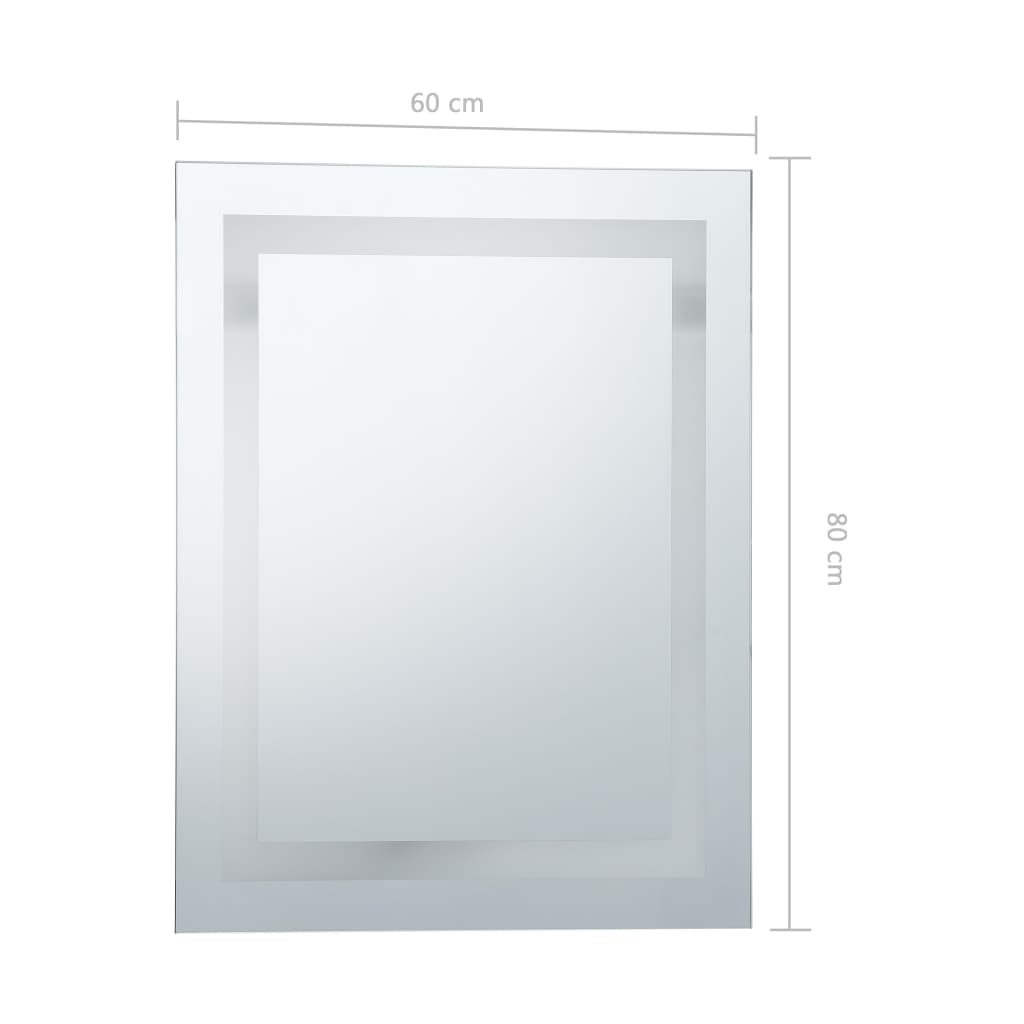 vidaXL LED огледало за баня с тъч сензор 60x80 см