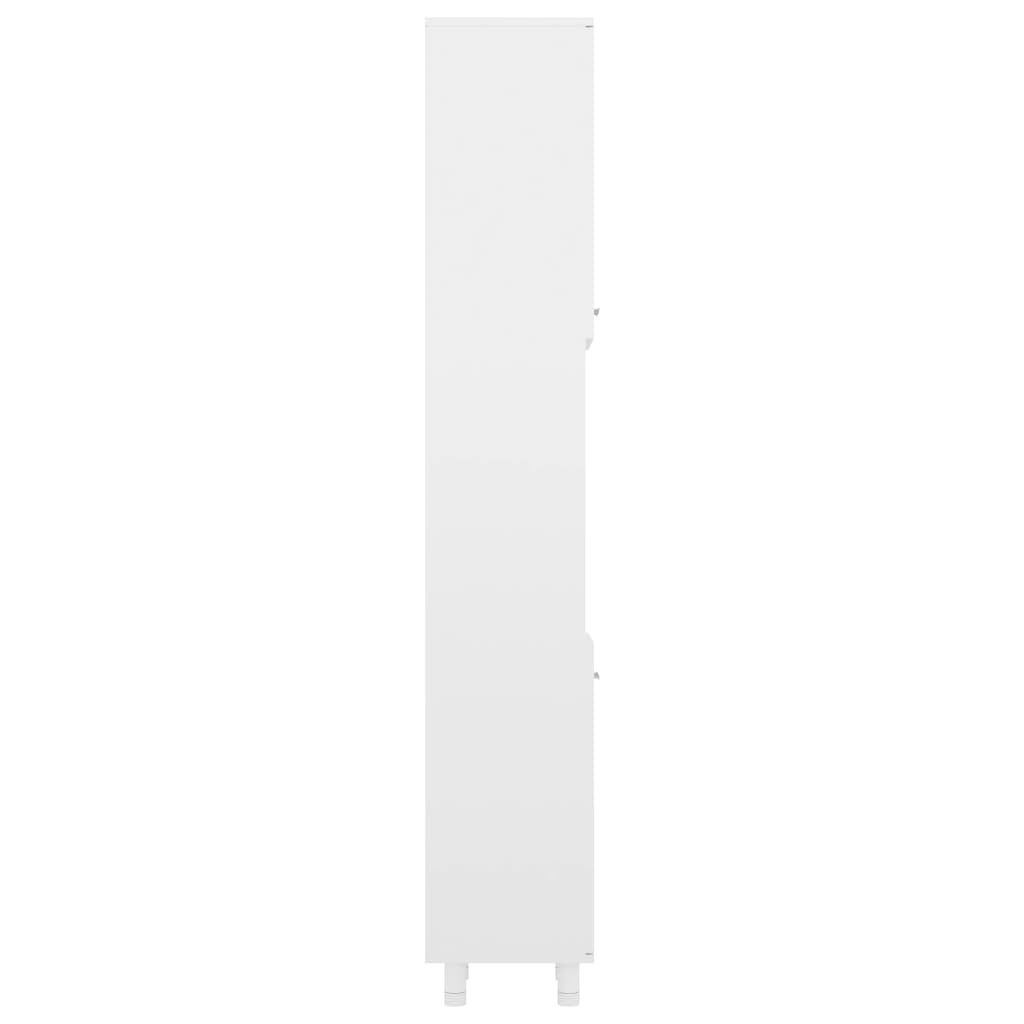 vidaXL Шкаф за баня, бял гланц, 30x30x179 см, ПДЧ
