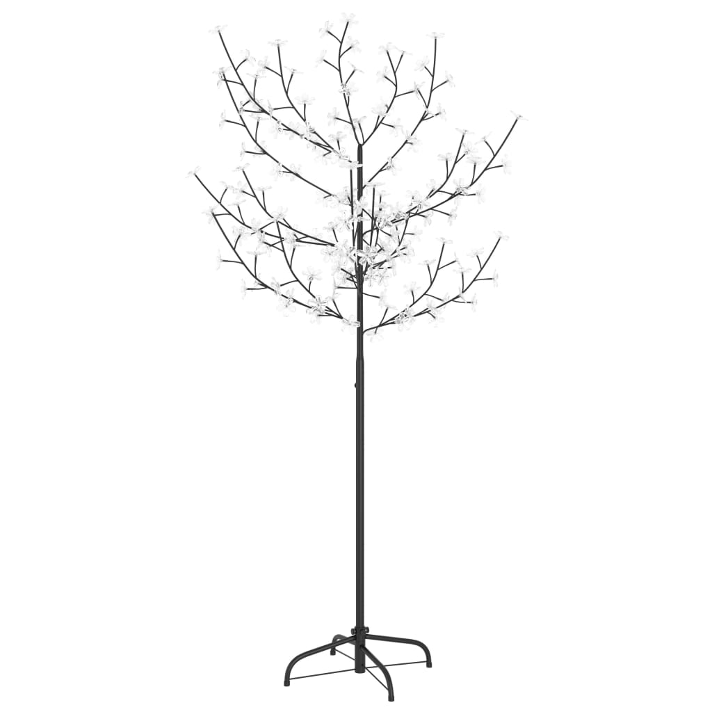 vidaXL Коледно дърво, 120 LED сини, разцъфнала череша, 150 см