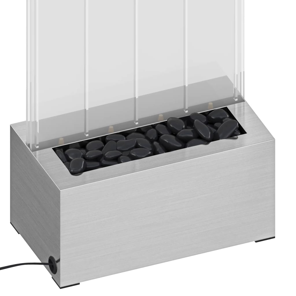 vidaXL Водна колона с мехурчета с RGB LED, стомана и акрил, 110 см