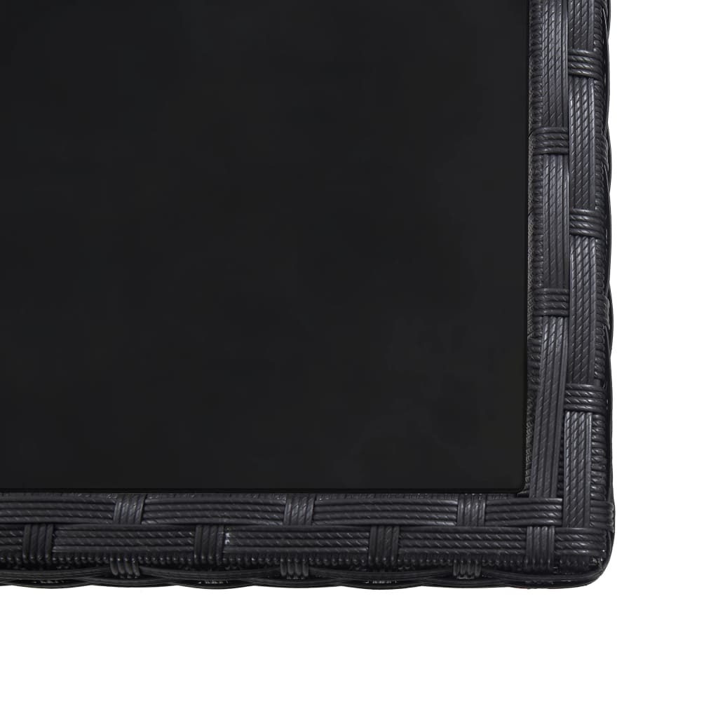 vidaXL Градински комплект с възглавници, 17 части, полиратан, черен