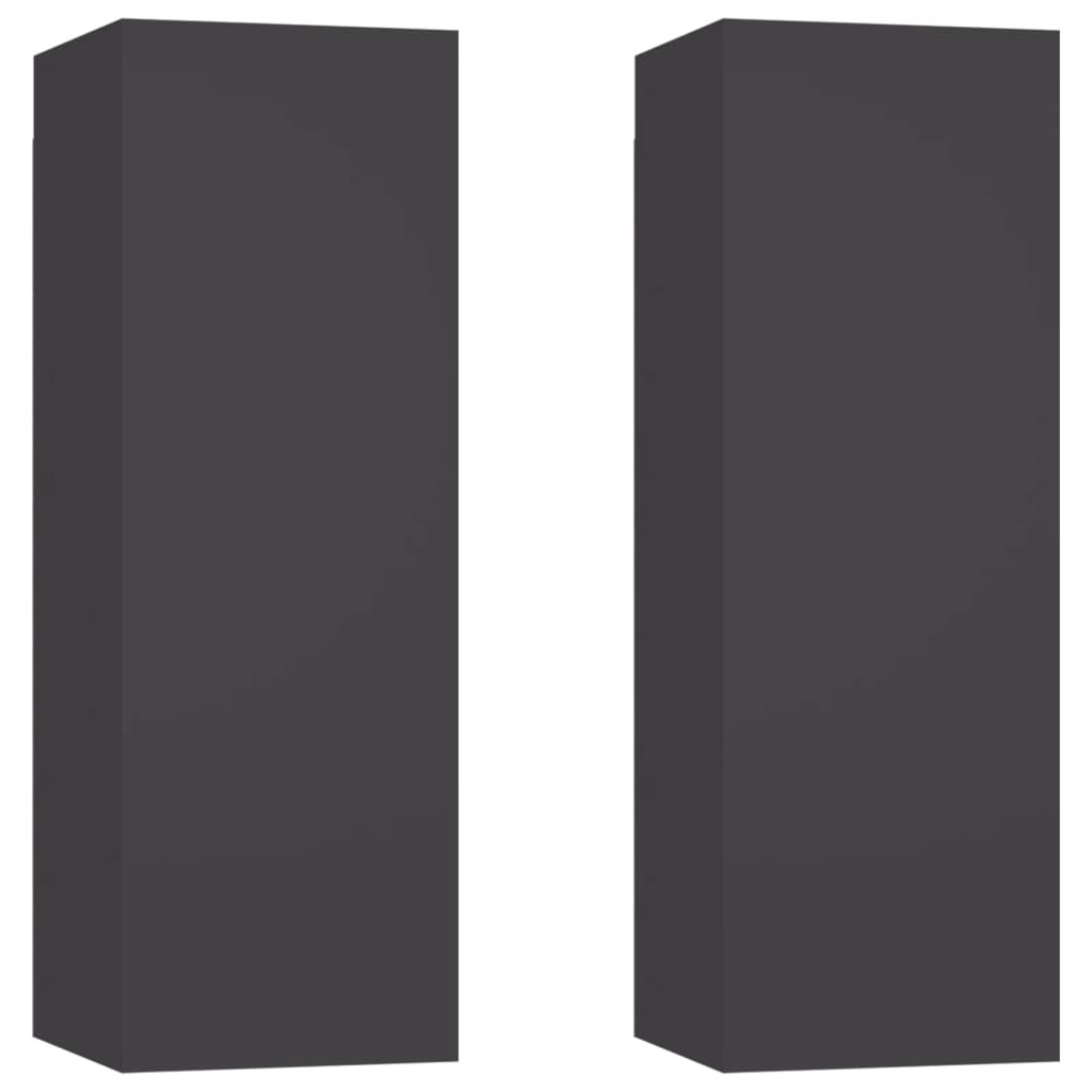 vidaXL ТВ шкафове, 2 бр, сиви, 30,5x30x90 см, ПДЧ