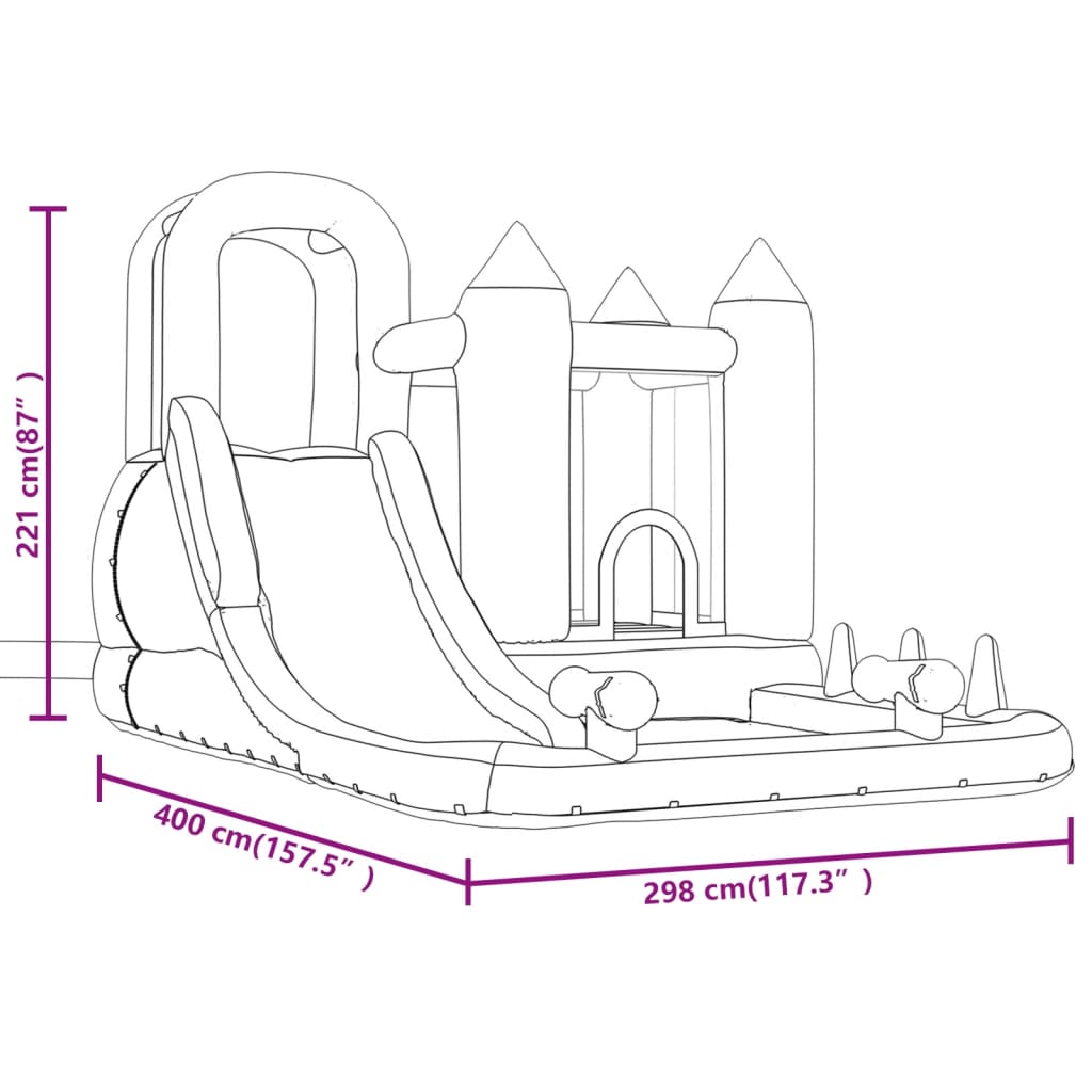 Happy Hop Надуваем замък с пързалка и басейн 298x400x221 см