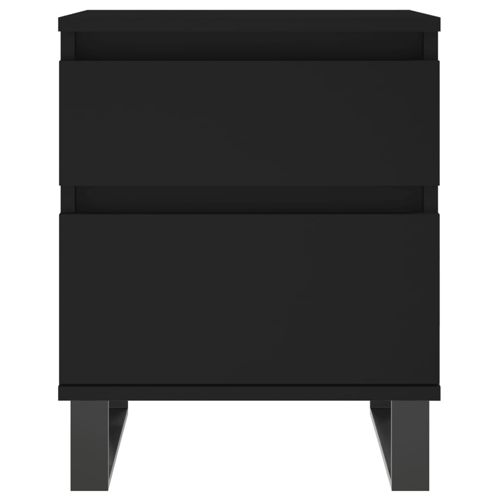vidaXL Нощно шкафче, черно, 40x35x50 cm инженерно дърво