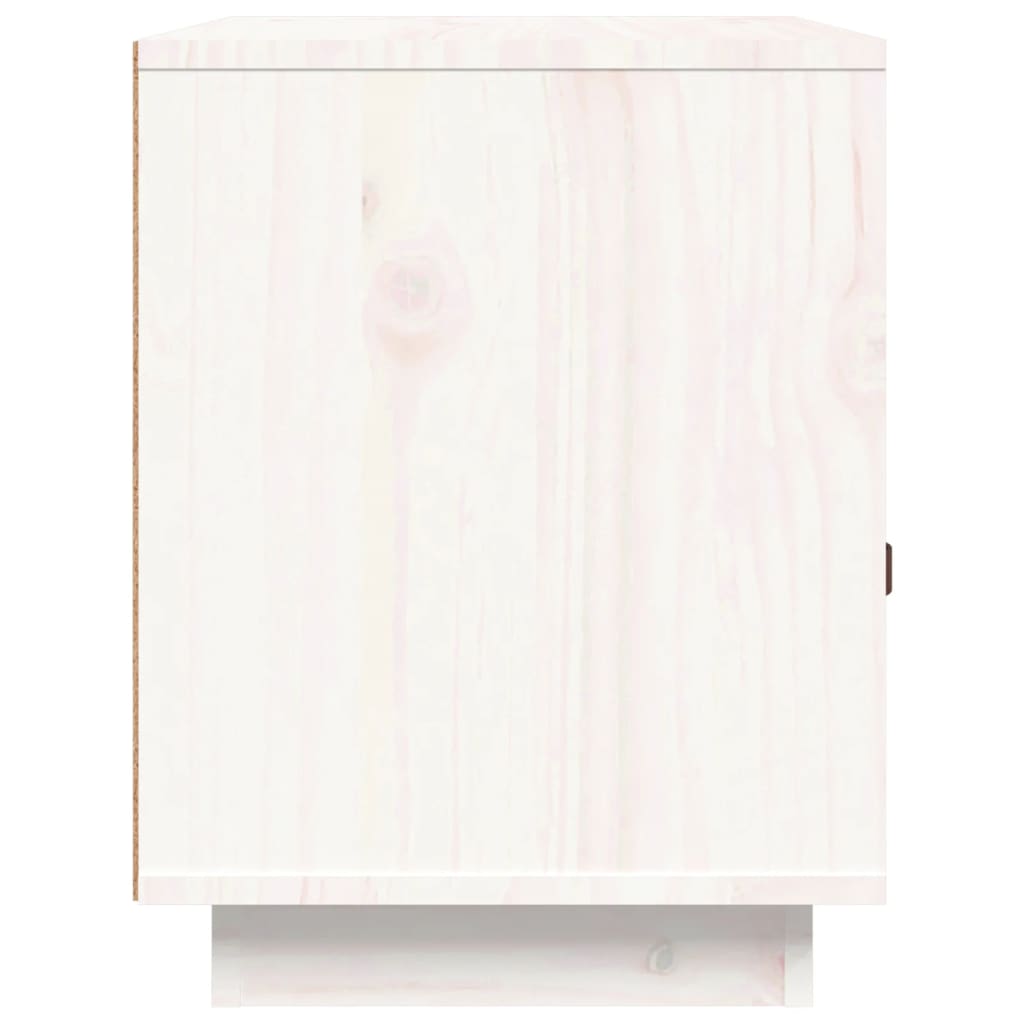 vidaXL Нощни шкафчета, 2 бр, бели, 40x34x45 см, борово дърво масив