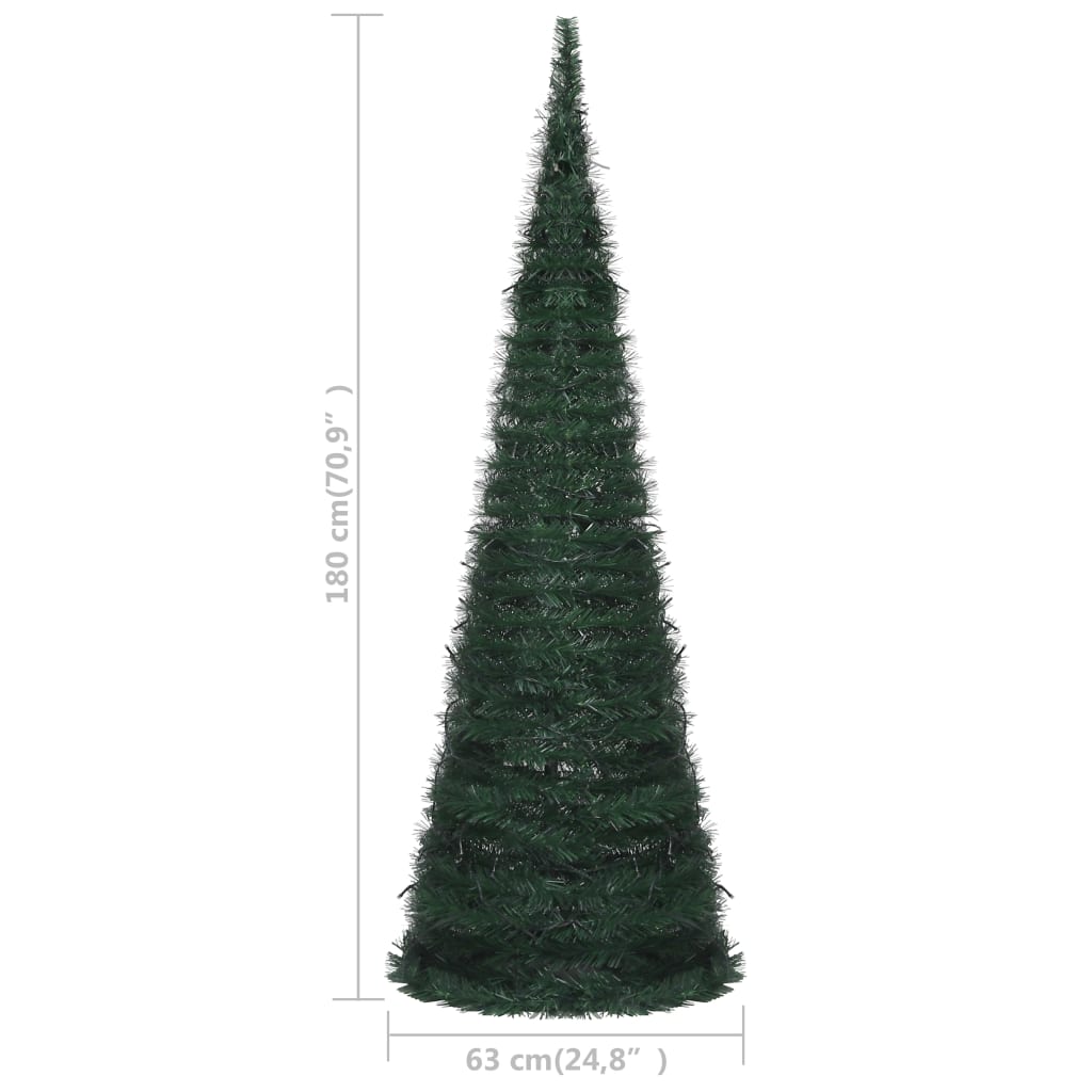 vidaXL Pop-up стринг предварително осветена коледна елха зелена 180 см
