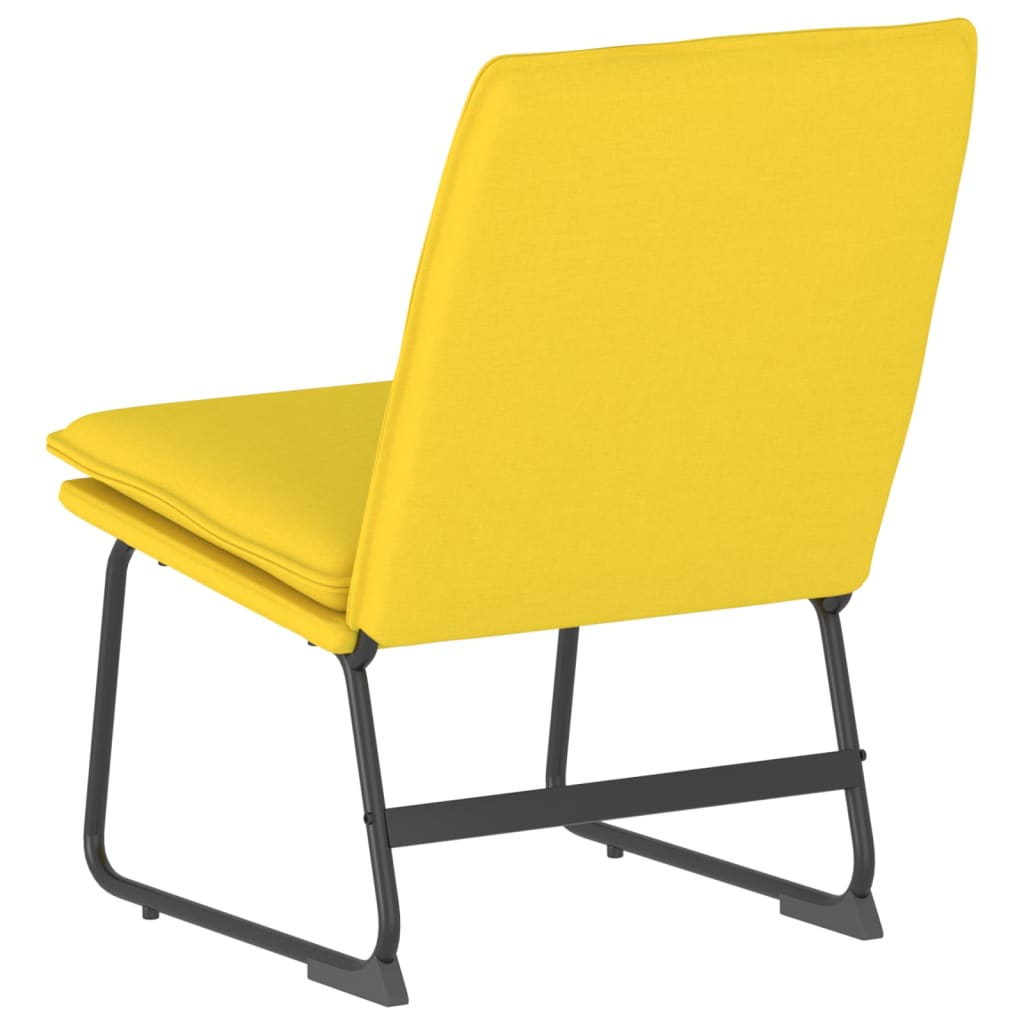 vidaXL Стол шезлонг, жълт, 52x75x76 см, текстил