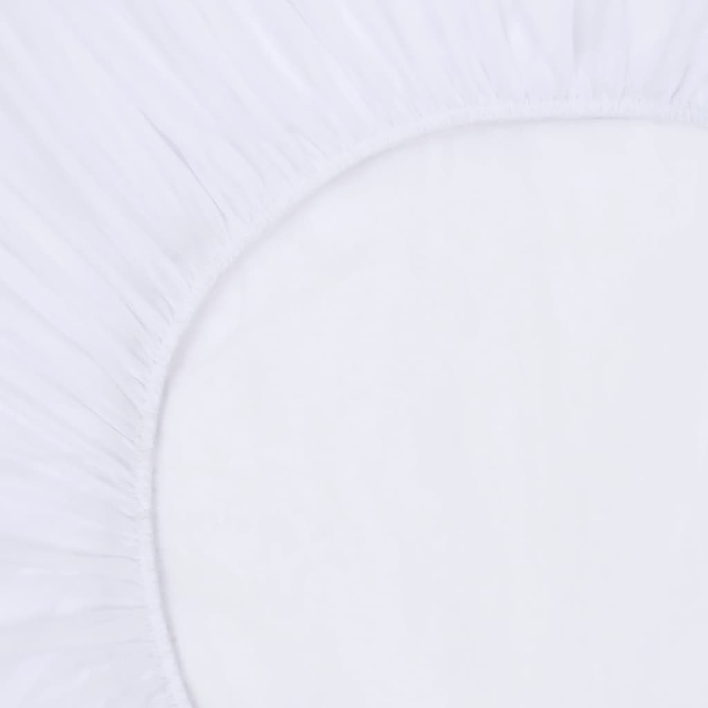 vidaXL Чаршафи с ластик, непромокаеми, 2 бр, памук, 200x220 см, бели