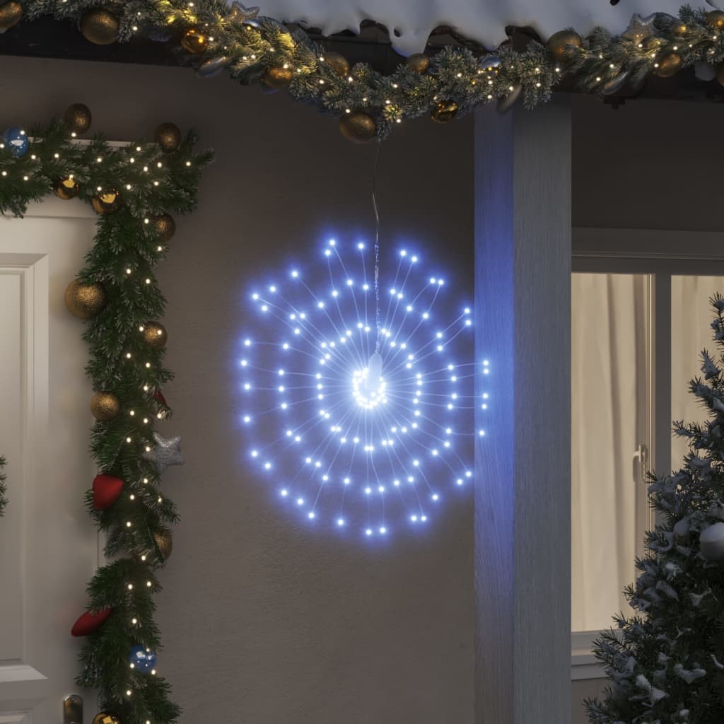 vidaXL Коледни звездни светлини 140 LED 2 бр студено бяло 17 см