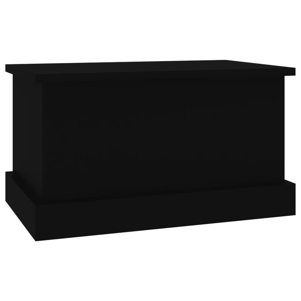 vidaXL Кутия за съхранение, черна, 50x30x28 см, инженерна дървесина