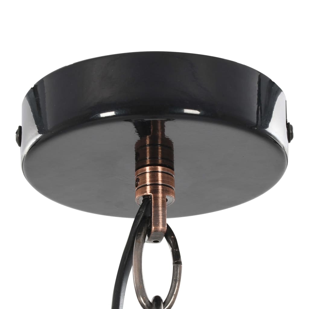 vidaXL Таванни лампи, 2 бр, черни, кръгли, E27