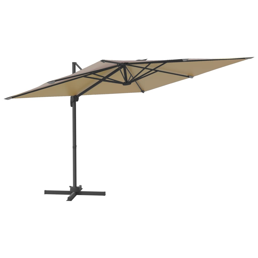 vidaXL Конзолен чадър с алуминиев прът, таупе, 300x300 см