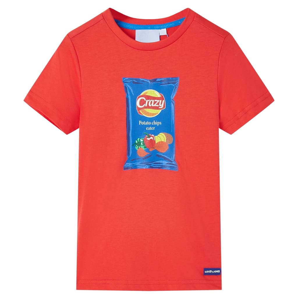 Детска тениска с къс ръкав, червена, 92