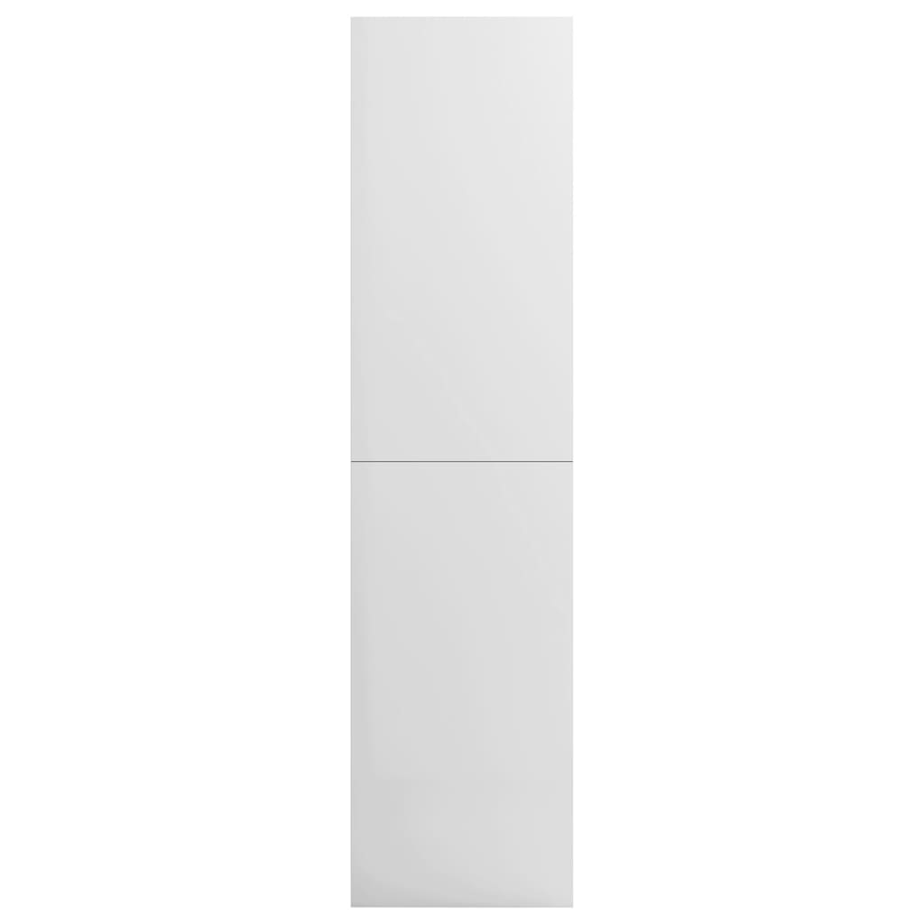 vidaXL Гардероб, бял гланц, 100x50x200 см, ПДЧ