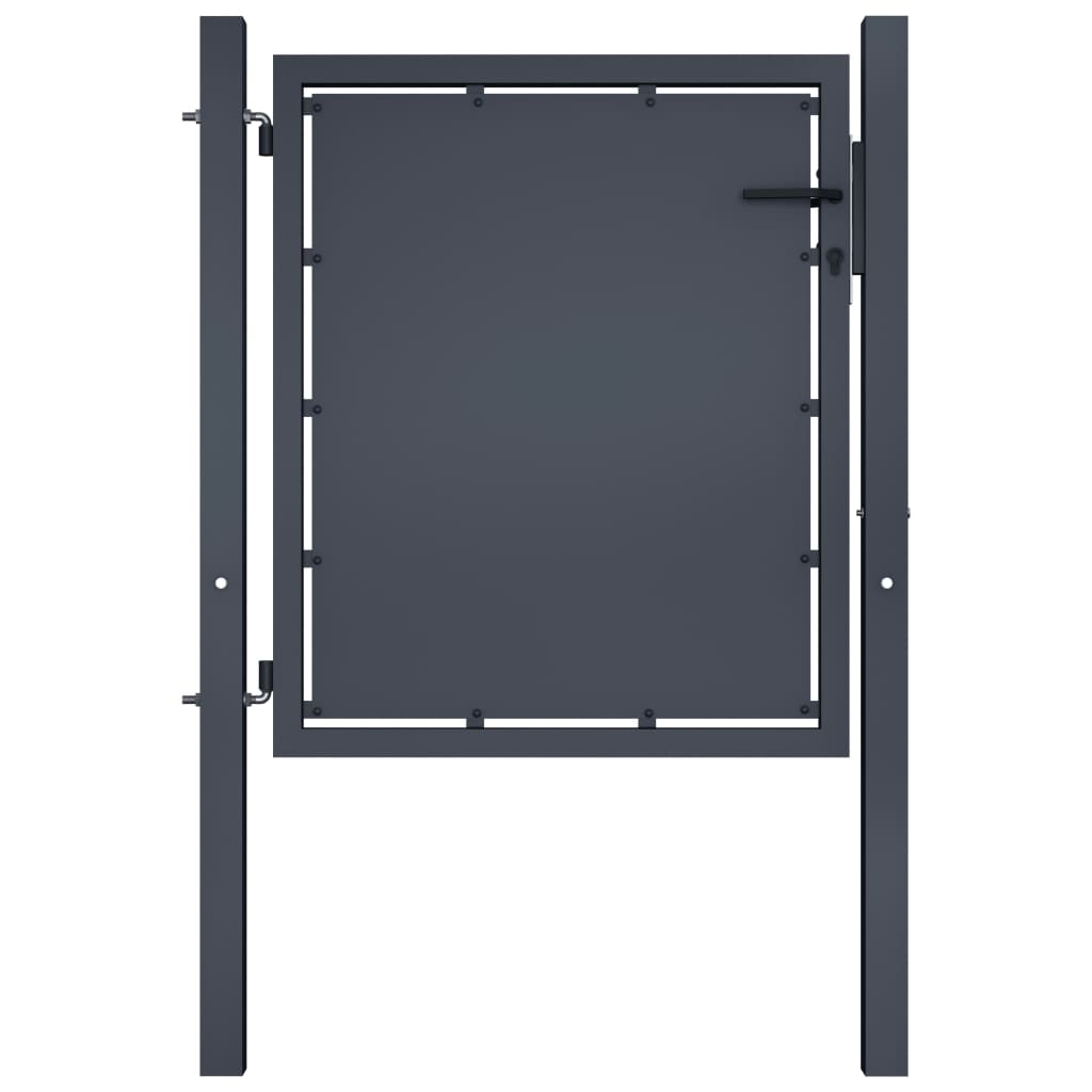 vidaXL Градинска порта, стомана, 100x100 см, антрацит
