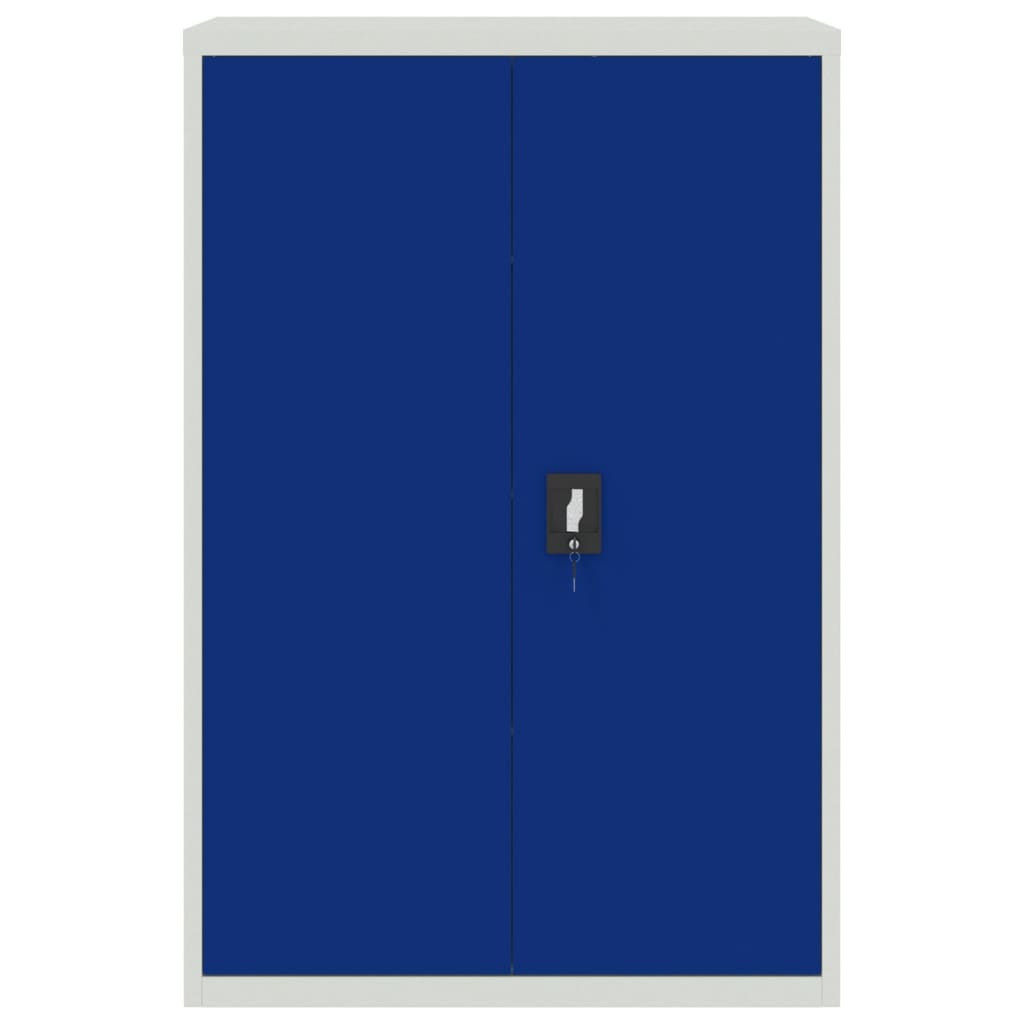 vidaXL Офис шкаф, метал, 90x40x140 см, сиво и синьо