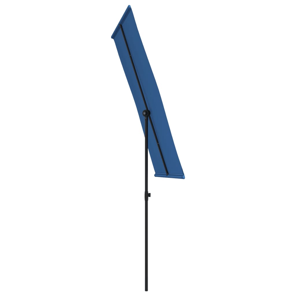 vidaXL Градински чадър с алуминиев прът, 180x110 см, лазурносин