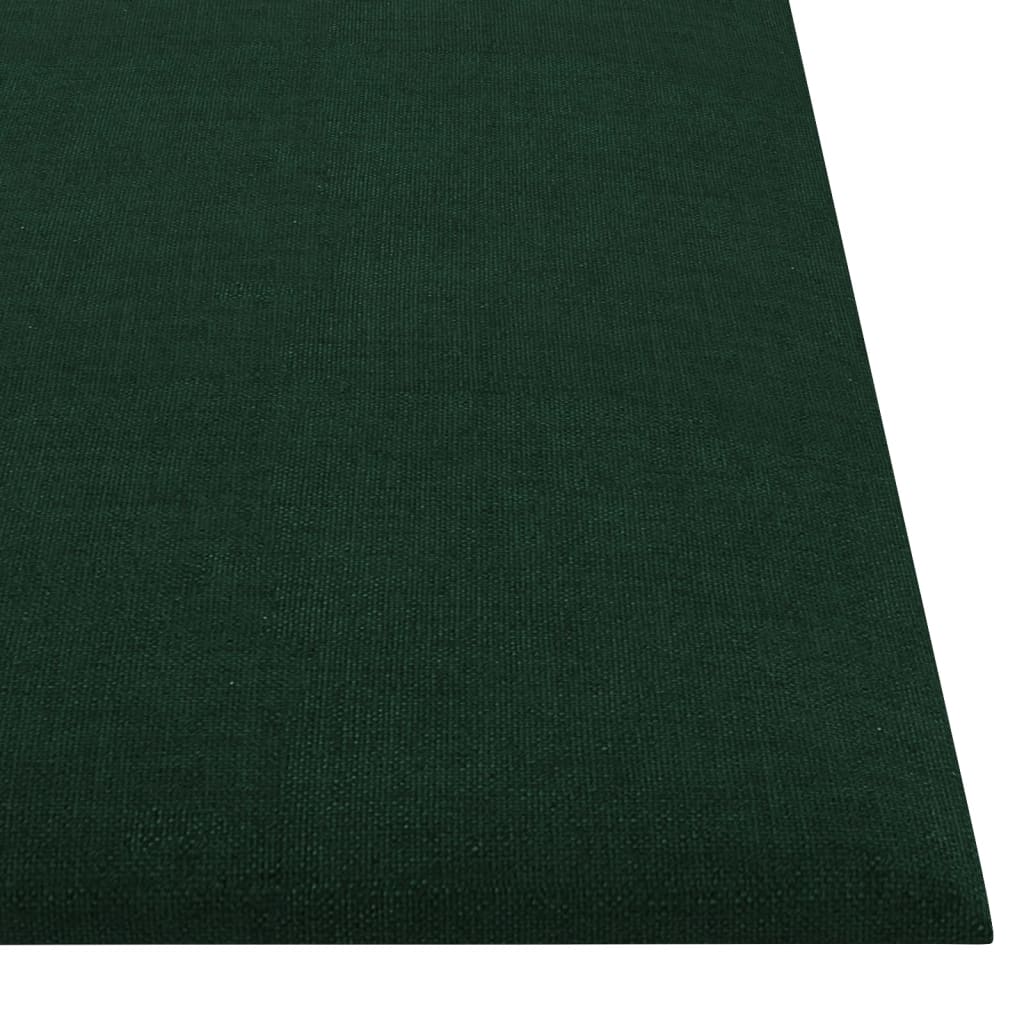vidaXL Стенни панели, 12 бр, тъмнозелени, 30x30 см, плат, 1,08 м²