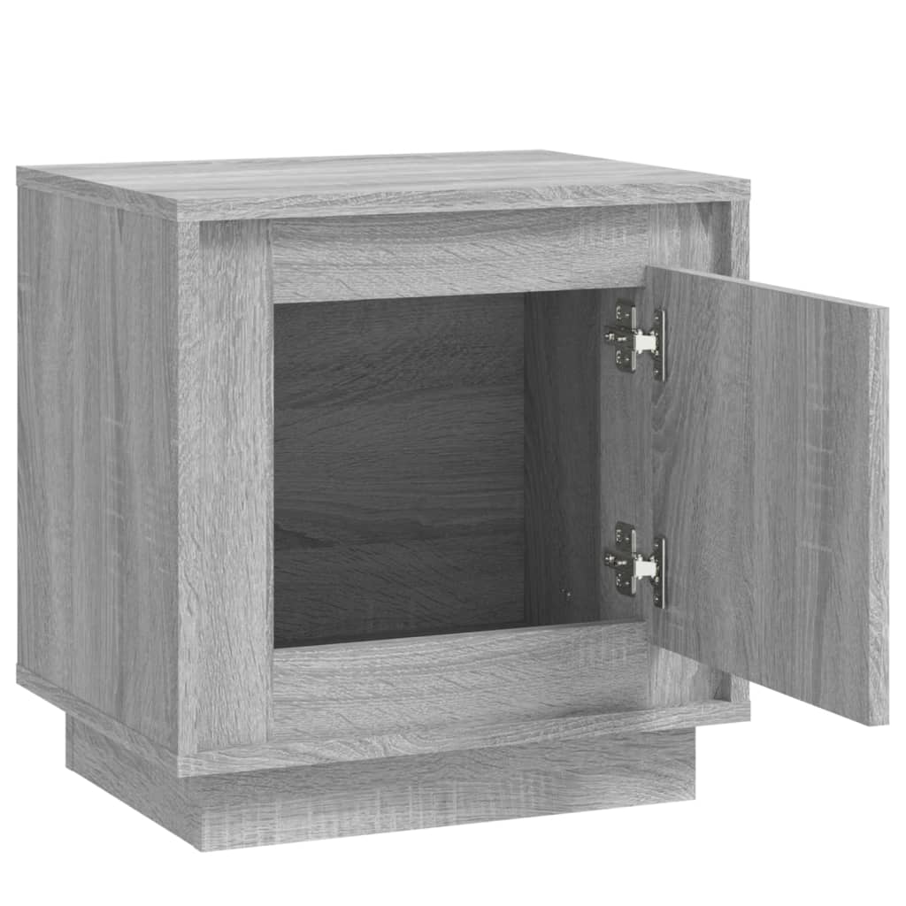 vidaXL Нощни шкафчета, 2 бр, 44x35x45 см, сив сонома, инженерно дърво