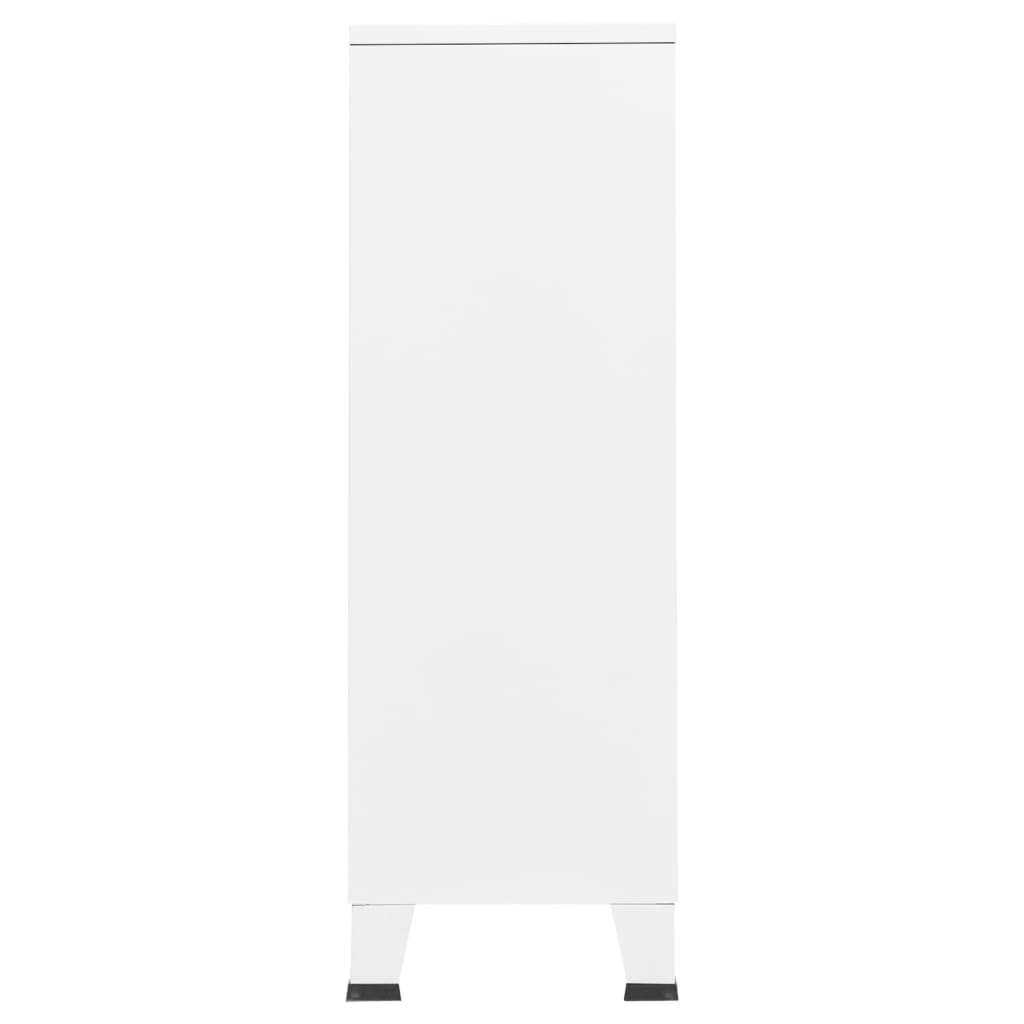 vidaXL Индустриален гардероб, бял, 67x35x107 см, стомана