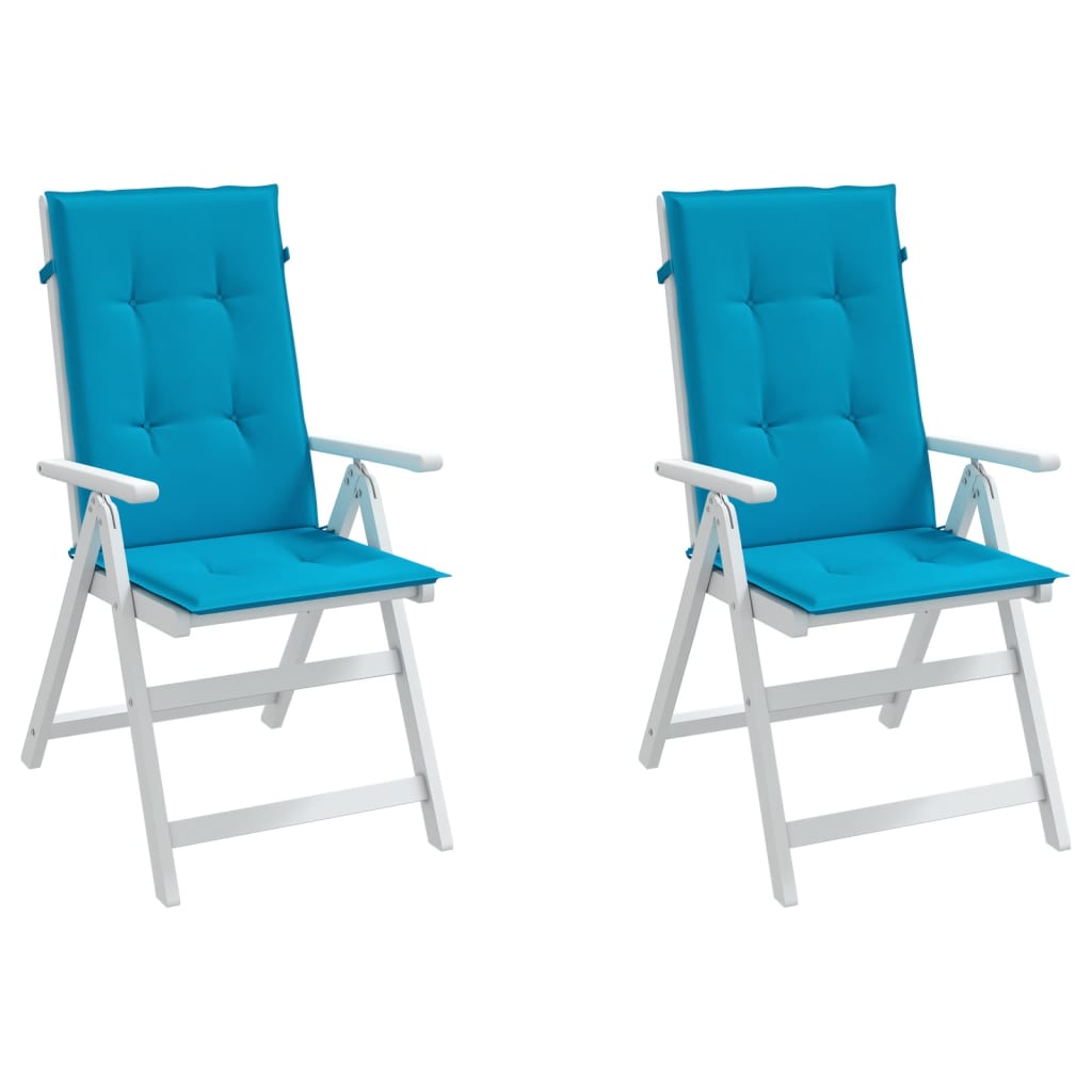vidaXL Възглавници за столове с облегалки 2 бр сини 120x50x3 см плат