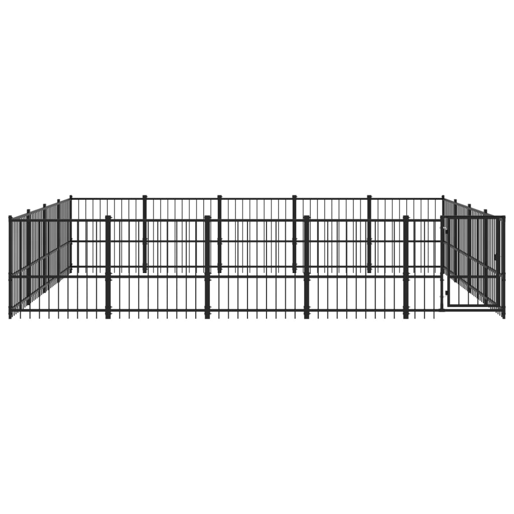 vidaXL Дворна клетка за кучета, стомана, 18,82 м²