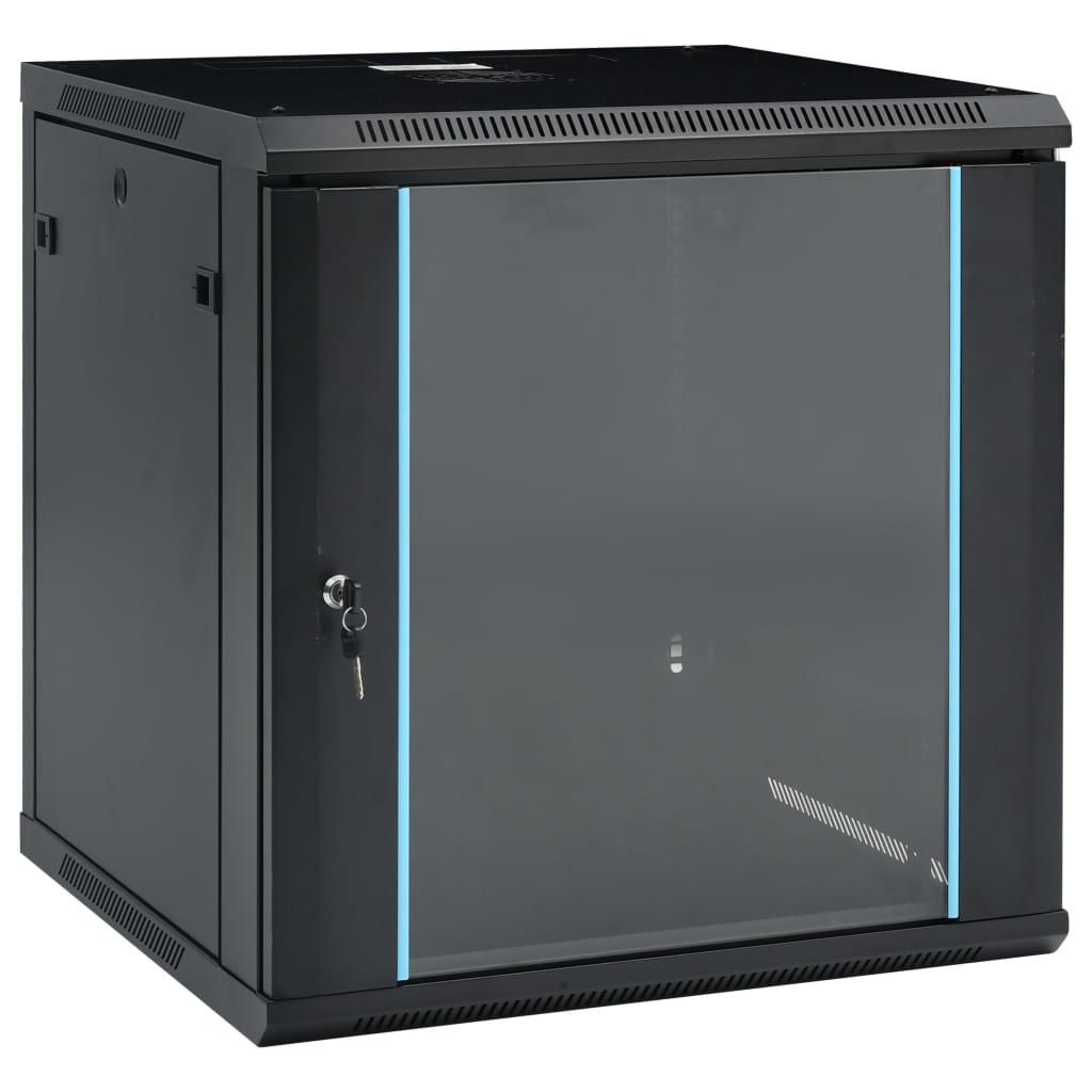 vidaXL 12U Сървърен шкаф за стенен монтаж, 19", IP20, 600x600x640 мм