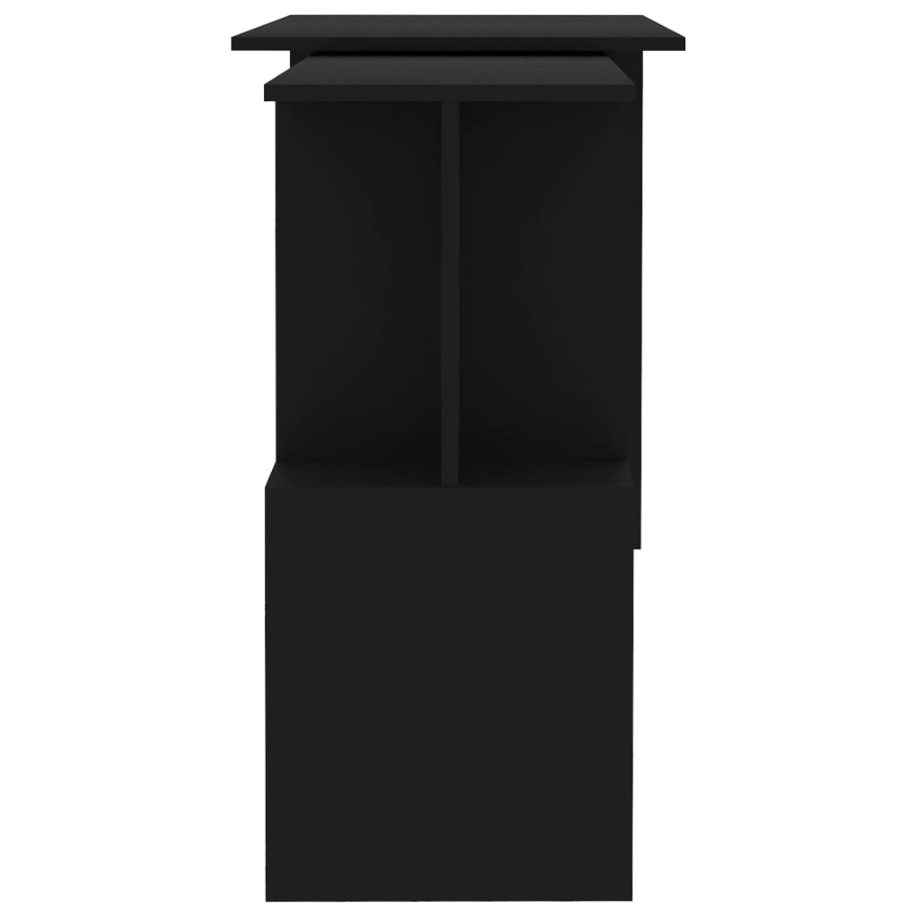 vidaXL Ъглово бюро, черно, 200x50x76 см, ПДЧ