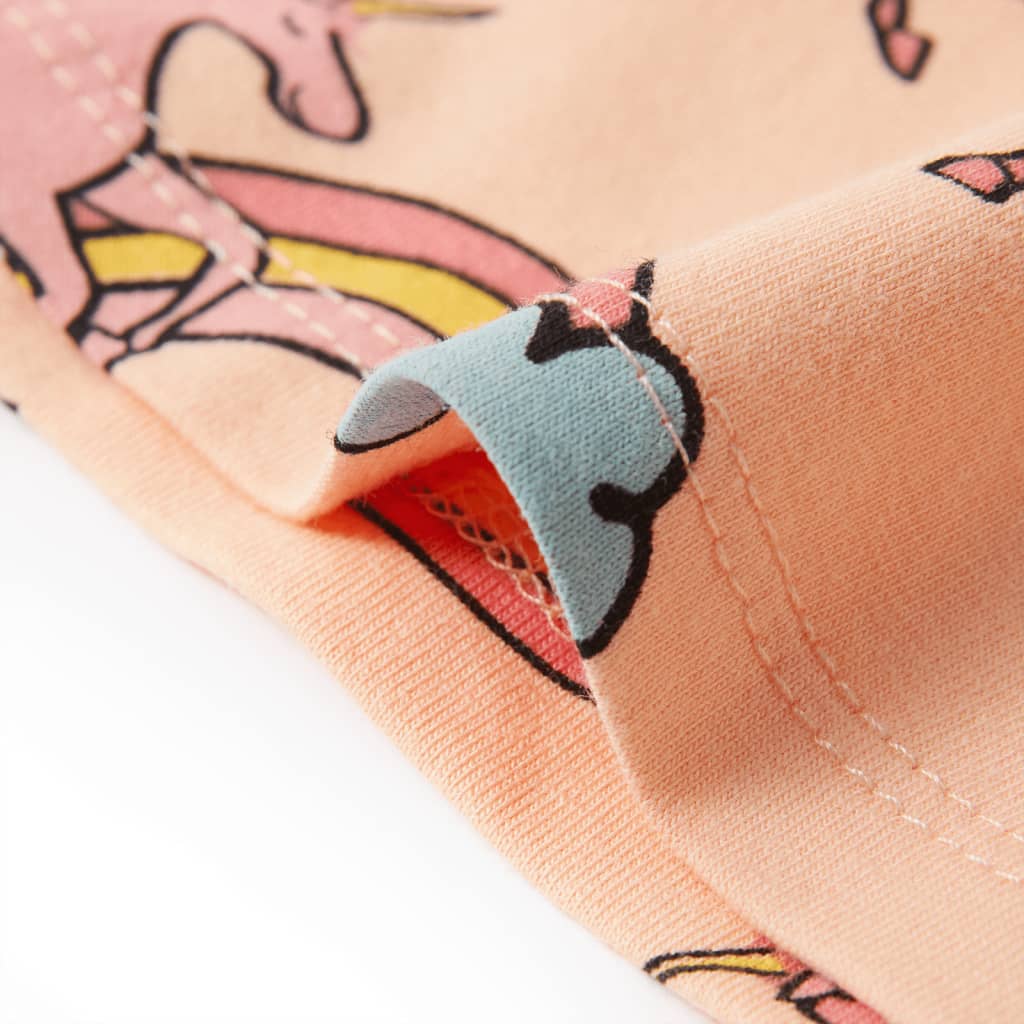 Детска пижама с къс ръкав, светлооранжева, 92