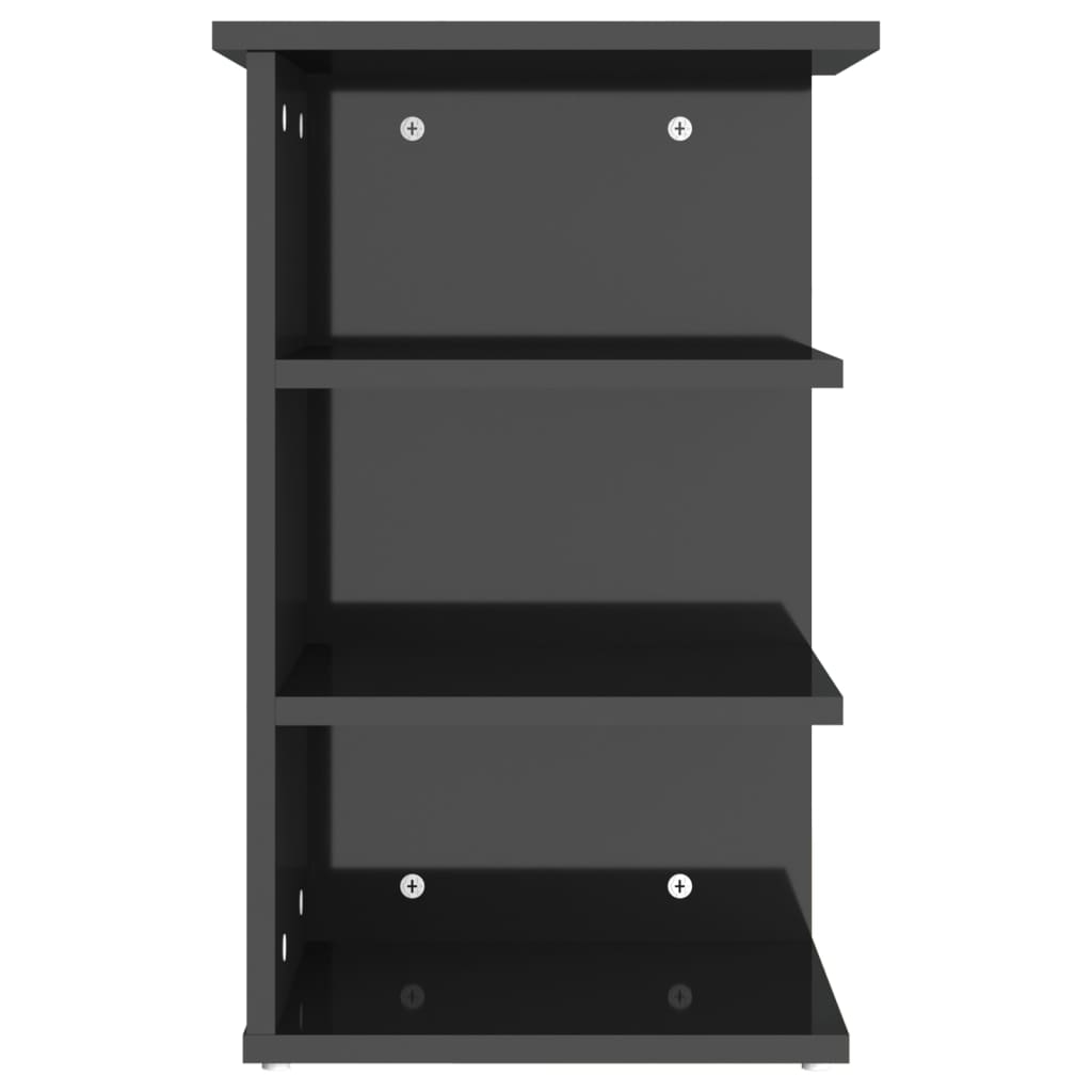 vidaXL Страничен шкаф, черен гланц, 35x35x55 см, ПДЧ