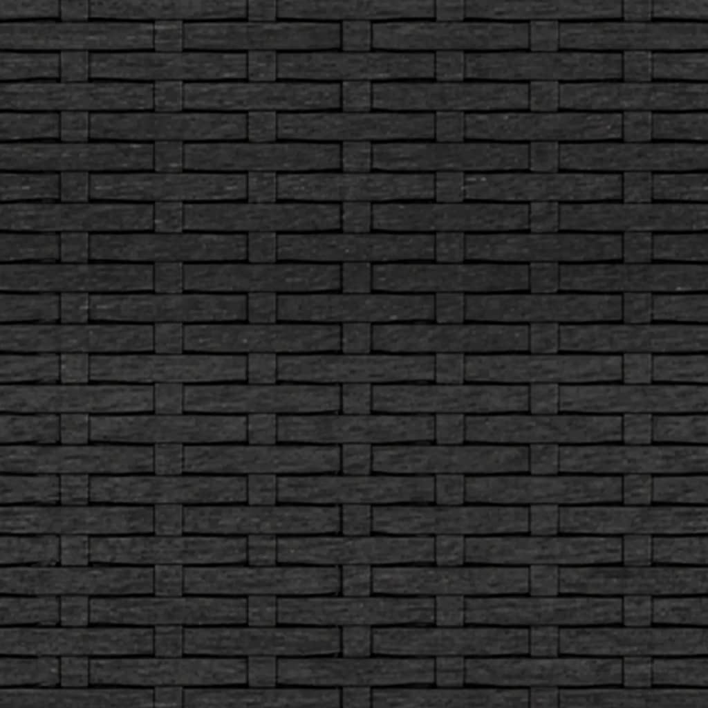 vidaXL Градински средни дивани с възглавници, 2 бр, черни, полиратан