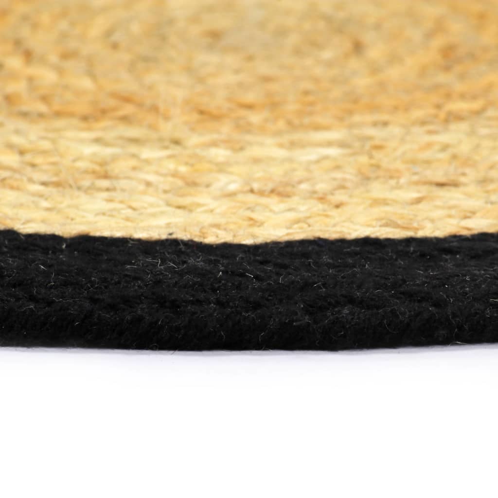 vidaXL Подложки за хранене 4 бр натурално и черно 38 см юта и памук