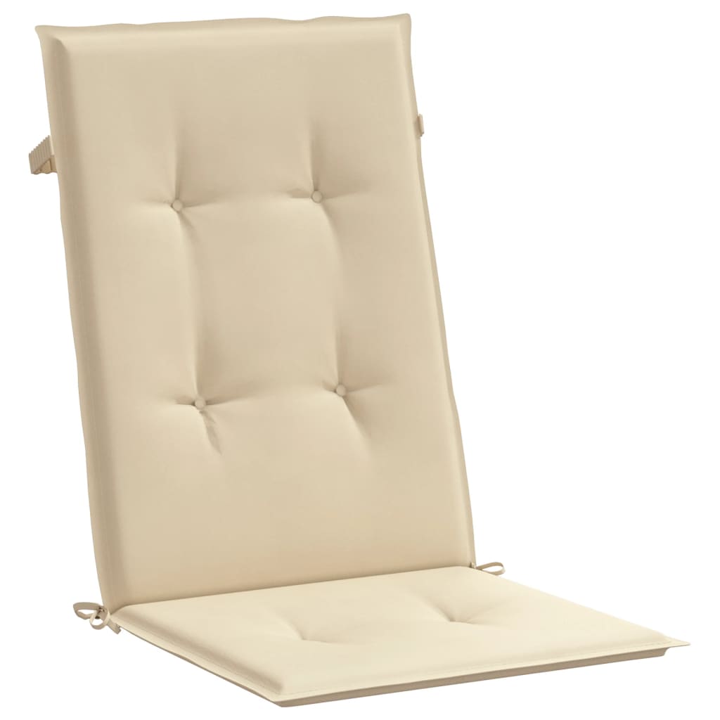 vidaXL Възглавници за столове с облегалки 6 бр бежови 120x50x3 см плат