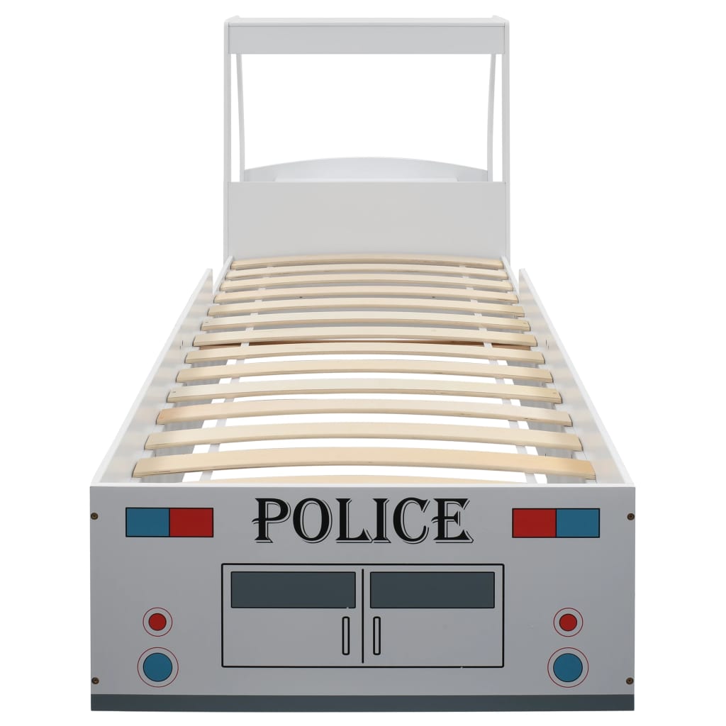 vidaXL Детско легло полицейска кола с матрак 90x200 см 7 зони H3
