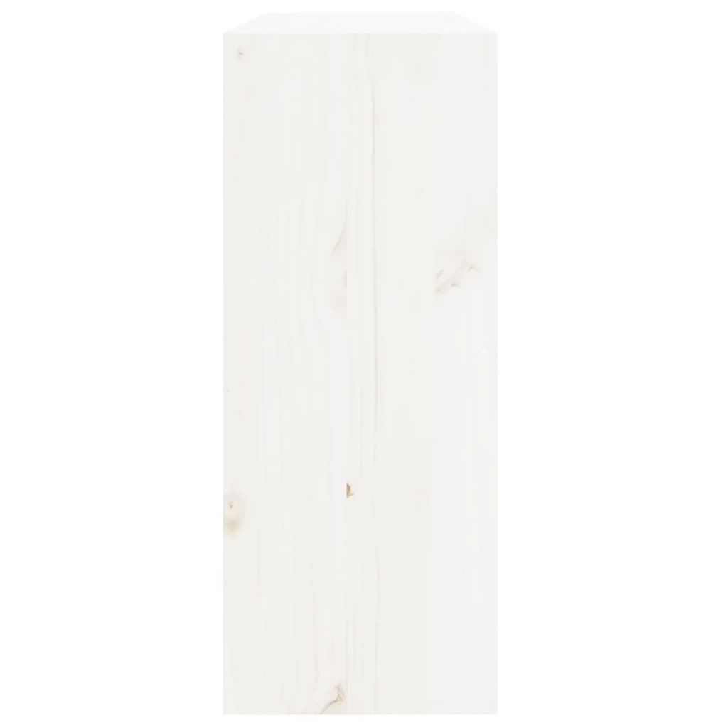 vidaXL Шкаф за вино, бял, 62x25x62 см, борово дърво масив