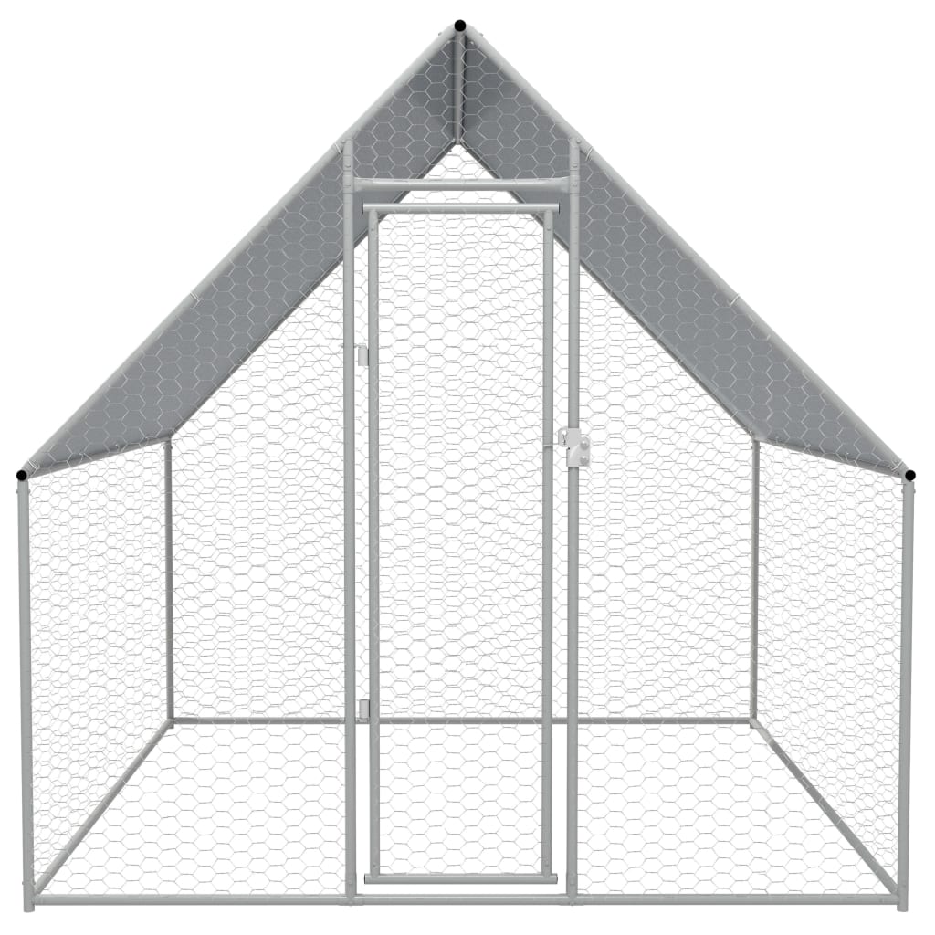 vidaXL Птичарник на открито, 2x2x1,92 м, поцинкована стомана