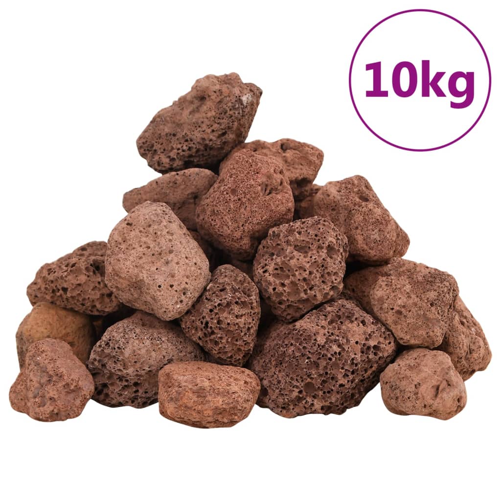 vidaXL Вулканични камъни 10 кг червени 3-5 см