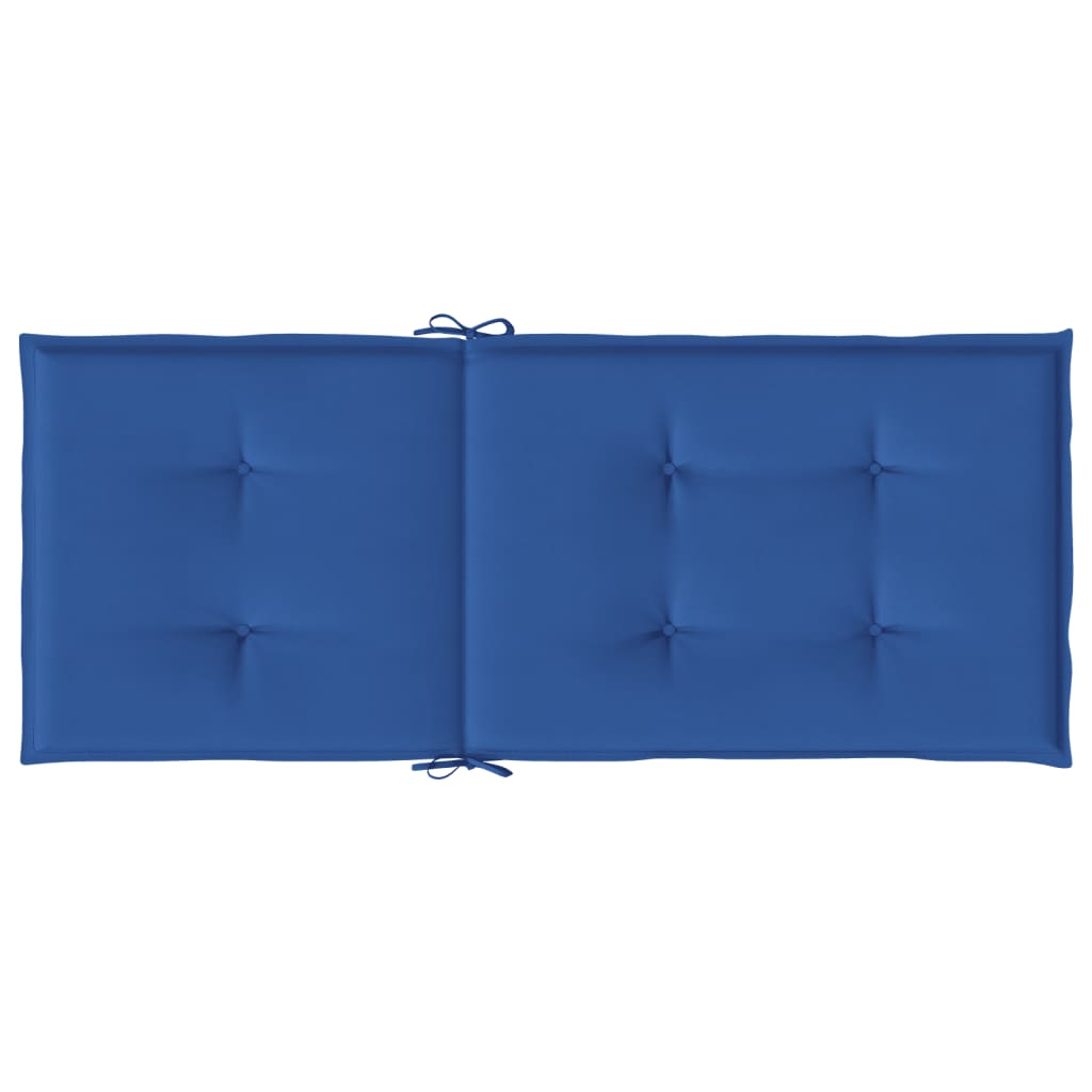 vidaXL Възглавници за столове 6 бр кралско сини 120x50x3 см плат