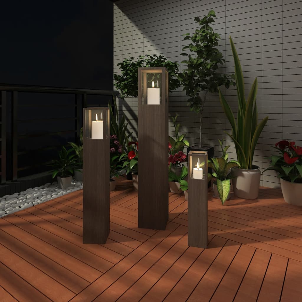 Комплект градински свещници-фенери, 3 броя