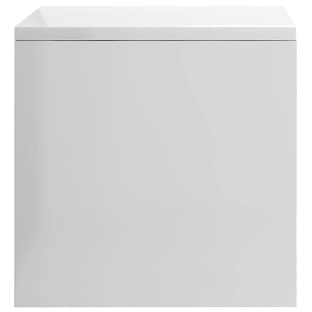 vidaXL Нощно шкафче, бяло със силен гланц, 40x30x30 см, ПДЧ
