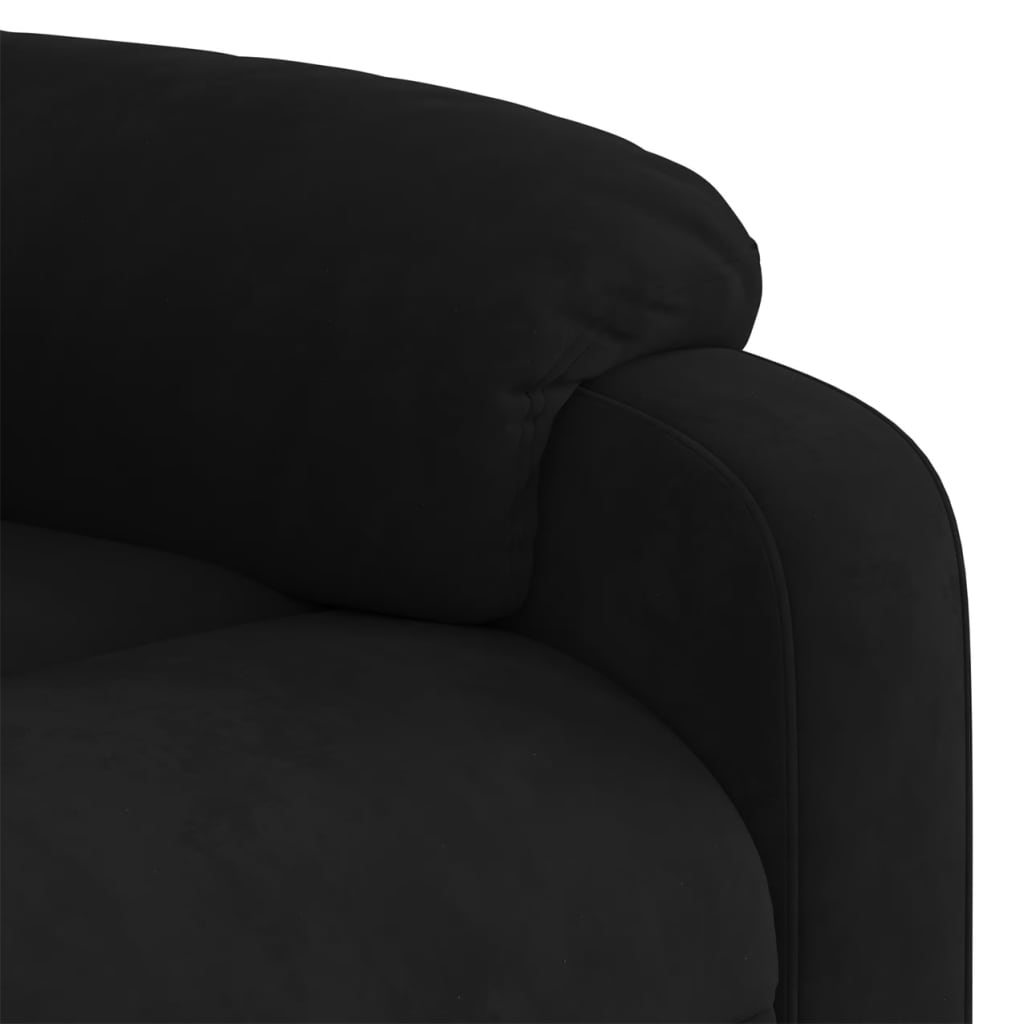 vidaXL Масажен реклайнер стол, черен, кадифе