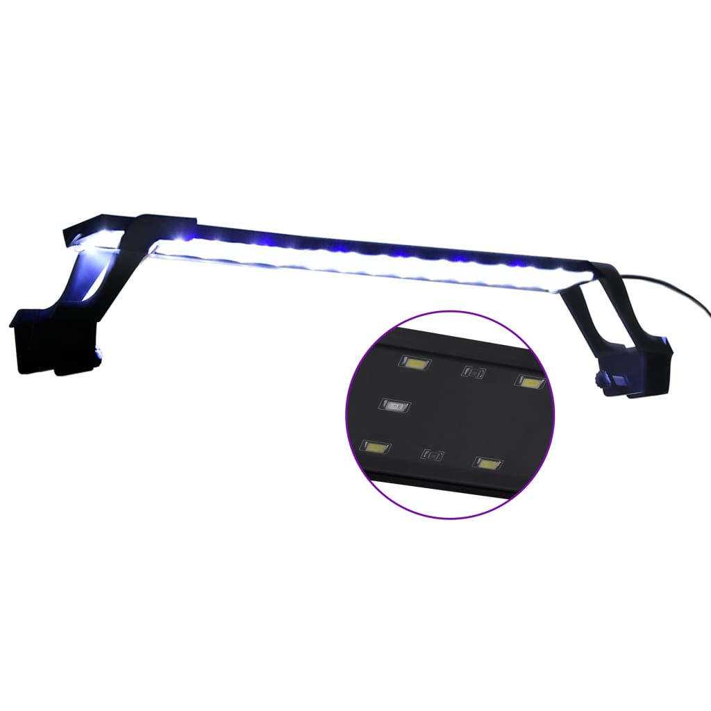 vidaXL LED лампа за аквариум със скоби, 55-70 см, синьо и бяло