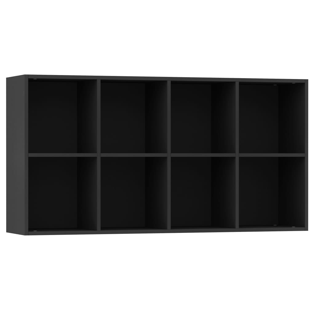vidaXL Библиотека/бюфет, черна, 66x30x130 см, ПДЧ