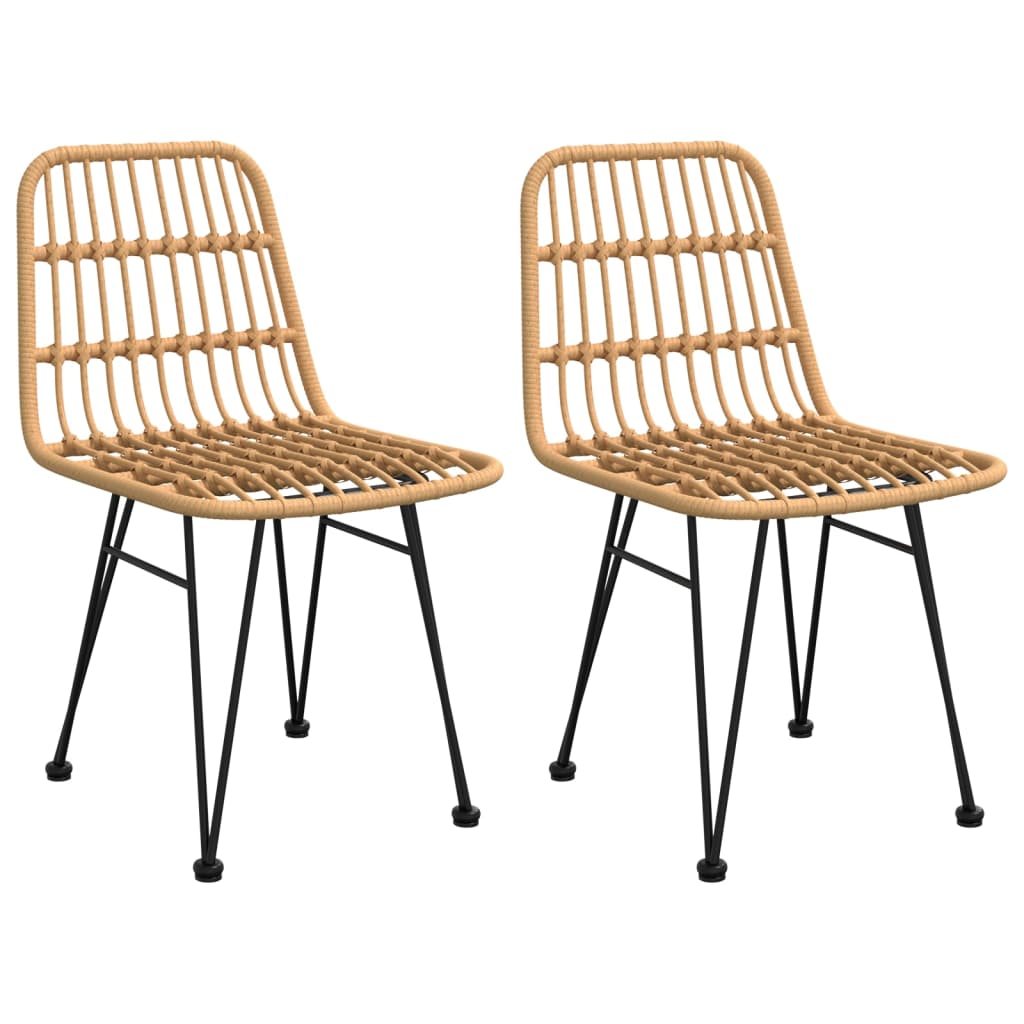 vidaXL Градински столове, 2 бр, 48x62x84 см, PE ратан