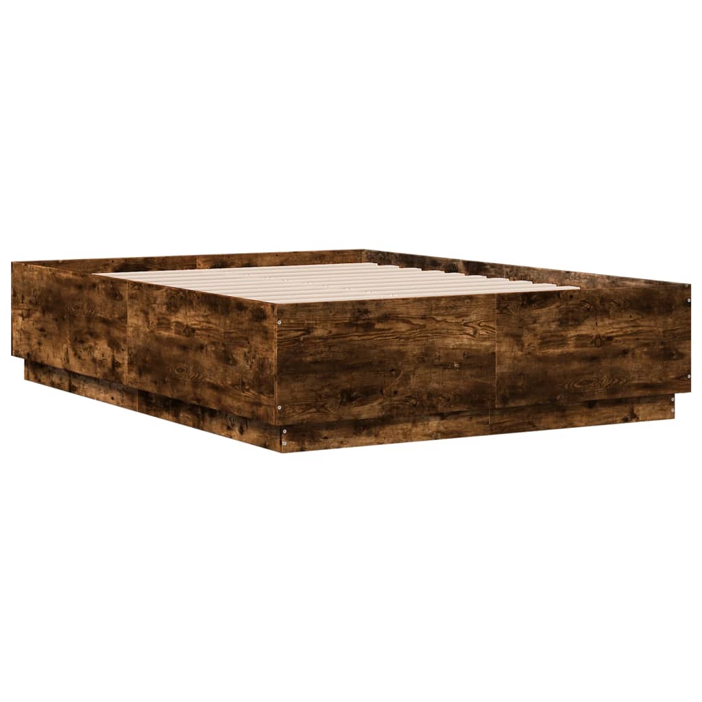 vidaXL Рамка за легло, опушен дъб, 120x190 см, инженерно дърво