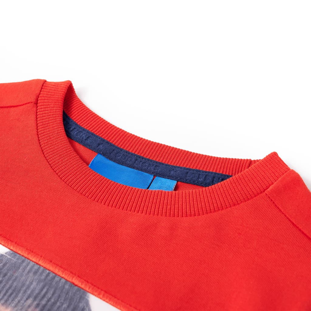 Детска тениска с дълъг ръкав, червена, 92