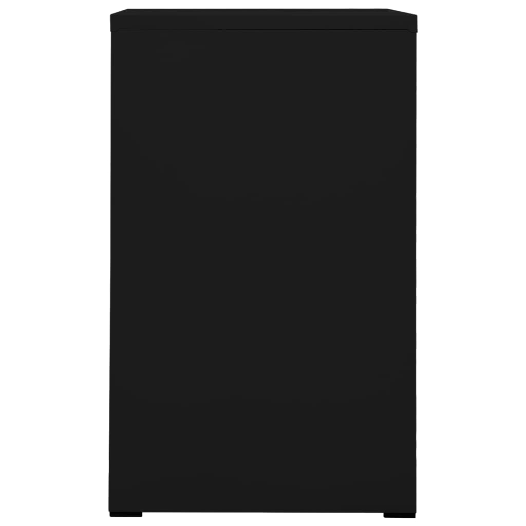 vidaXL Шкаф за папки, черен, 46x62x102,5 cм, стомана