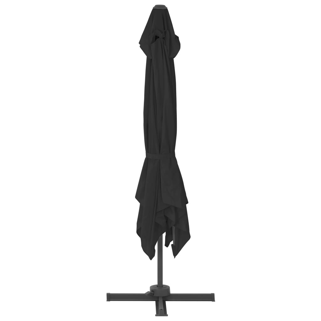vidaXL Градински чадър чупещо рамо с алуминиев прът 3x3 м черен
