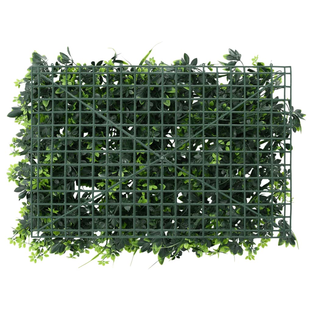  vidaXL Ограда от изкуствени листа 6 бр зелена 40x60 см