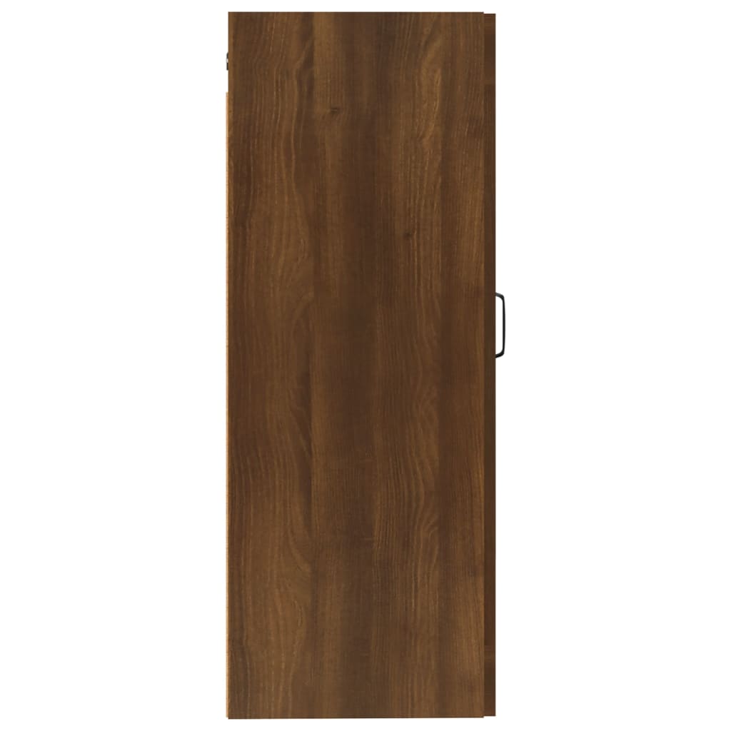 vidaXL Окачен шкаф, кафяв дъб, 35x34x90 см, инженерно дърво